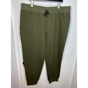 Lands' End  Men's Thermal Waffle Knit Jogger Lounge Pants Hunter Green ~ Size XL